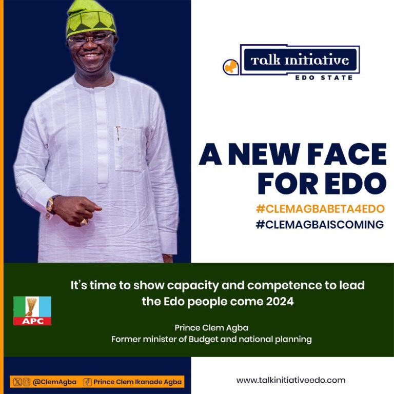 2024 Edo Guber! Talk Edo Initiative Unveils Agba As Notable Political Personality, Urges Him To Contest
