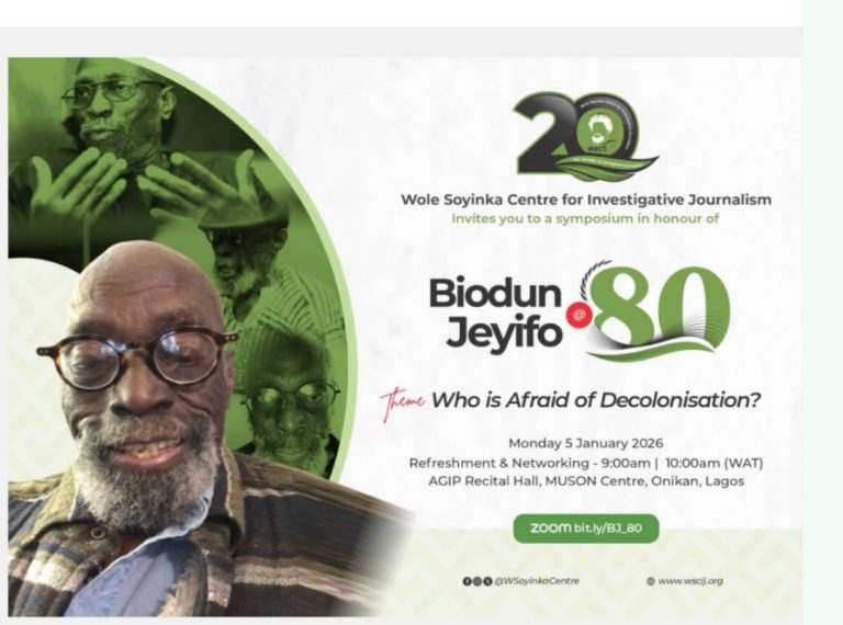 WSCIJ To Host Public Symposium In Honour Of Biodun Jeyifo At 80